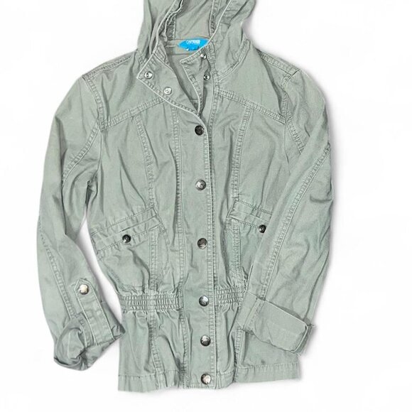 Green Canvas Jacket Oversized Streetwear Military Aesthetic - Picture 1 of 3